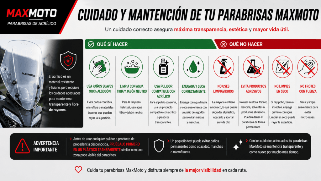 Cuidado del parabrisas MaxMoto: 7 consejos esenciales